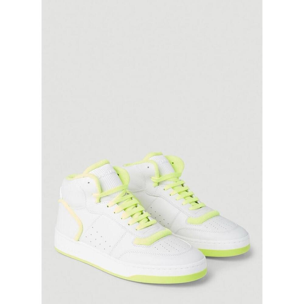 BNWT YSL Saint Laurent Women’s SL-80 Mid Optical White Fluo Yellow Sz 36.5 $925